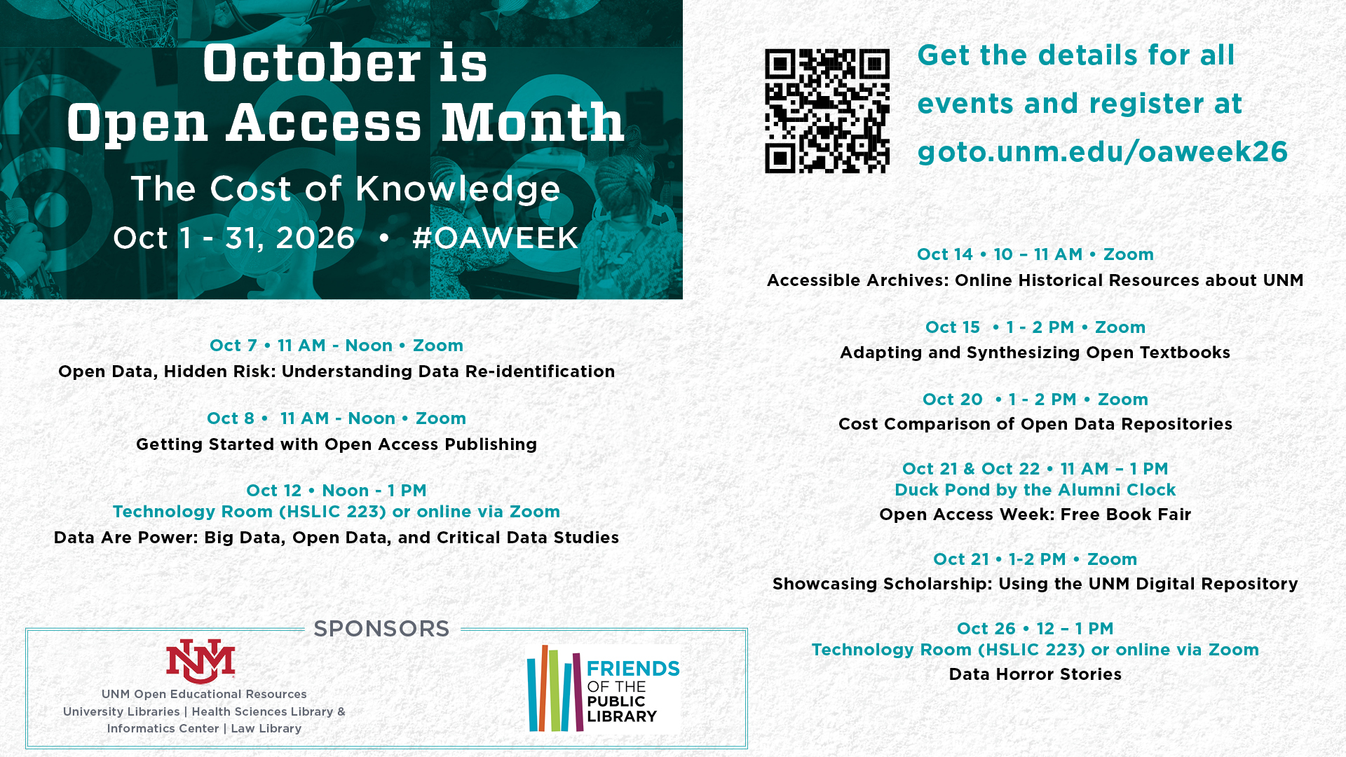 This is a full schedule of the events that are listed above.