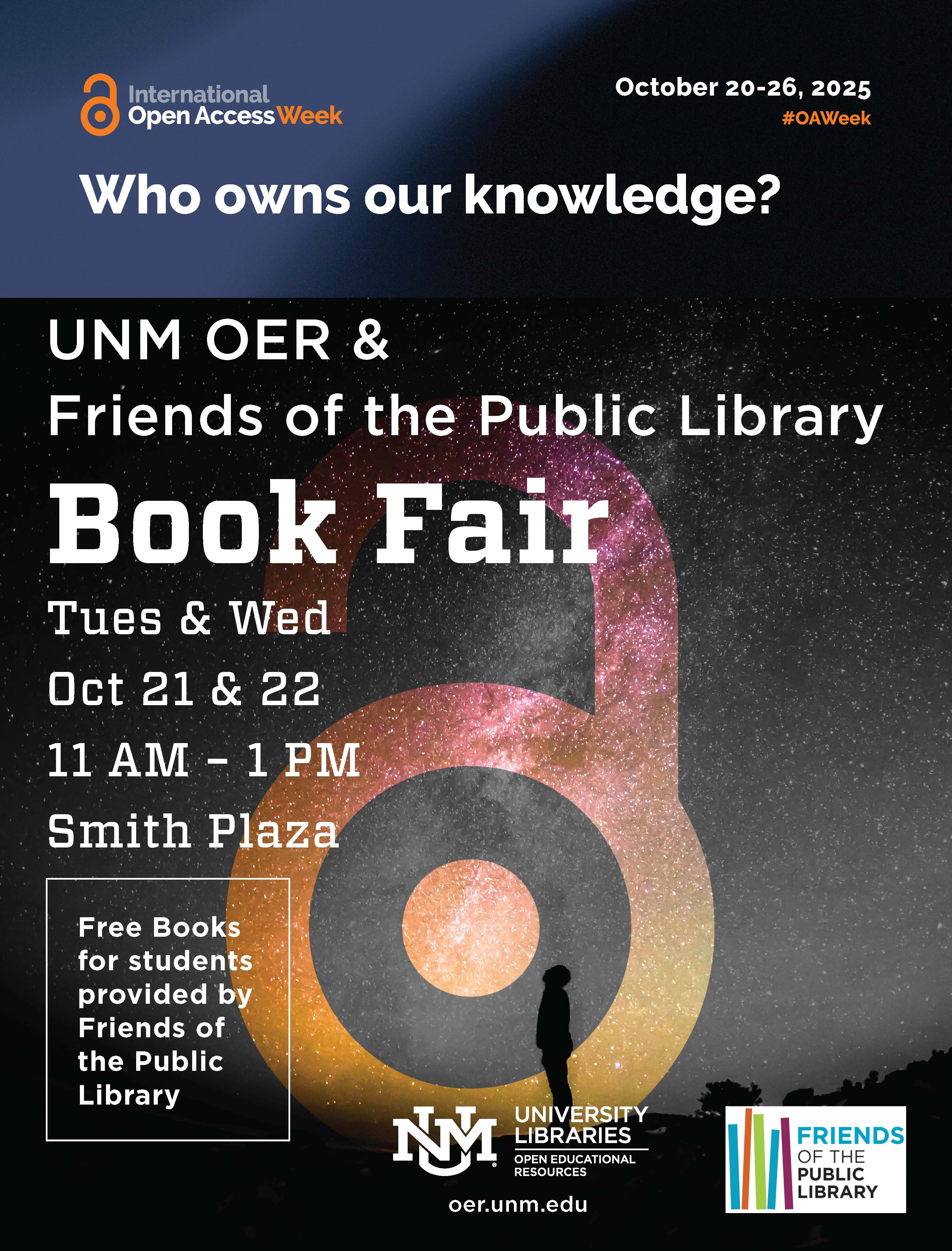 flyer with details for Open Access Week: Free Book Fair