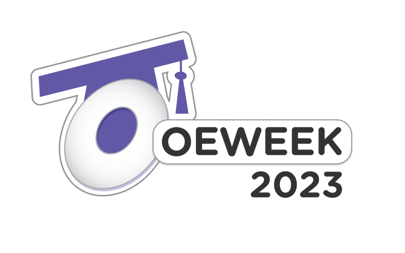 This is a blue and white logo that says OE Week 2023